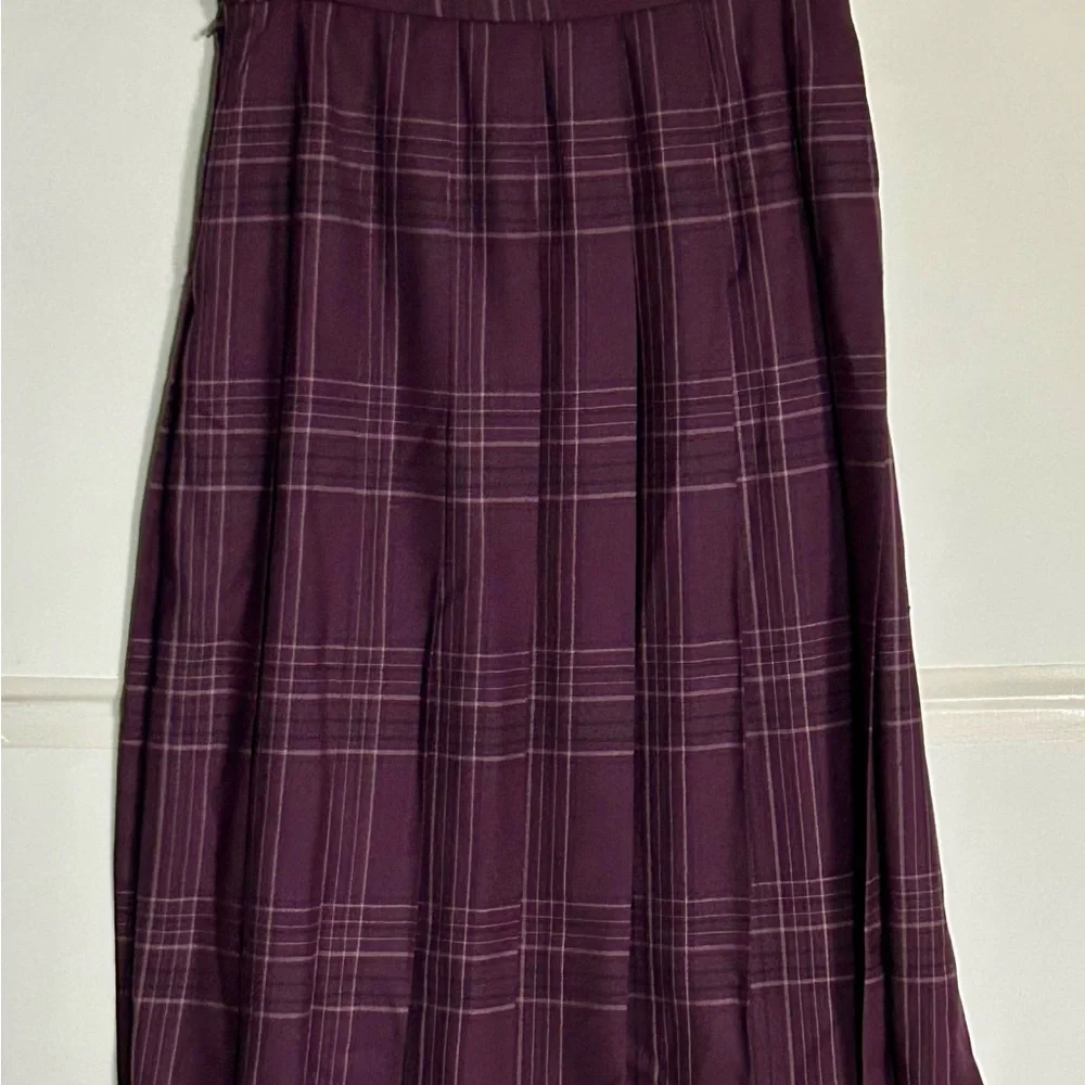 Pendleton All Wool Deep Purple Plaid A-Line Skirt. Size 14 - Picture 3 of 3